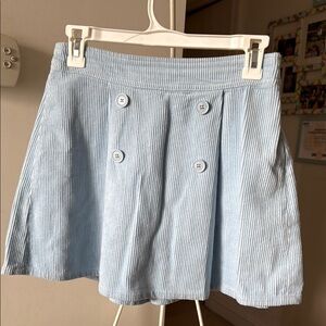 Light baby Blue Corduroy Button Skirt
